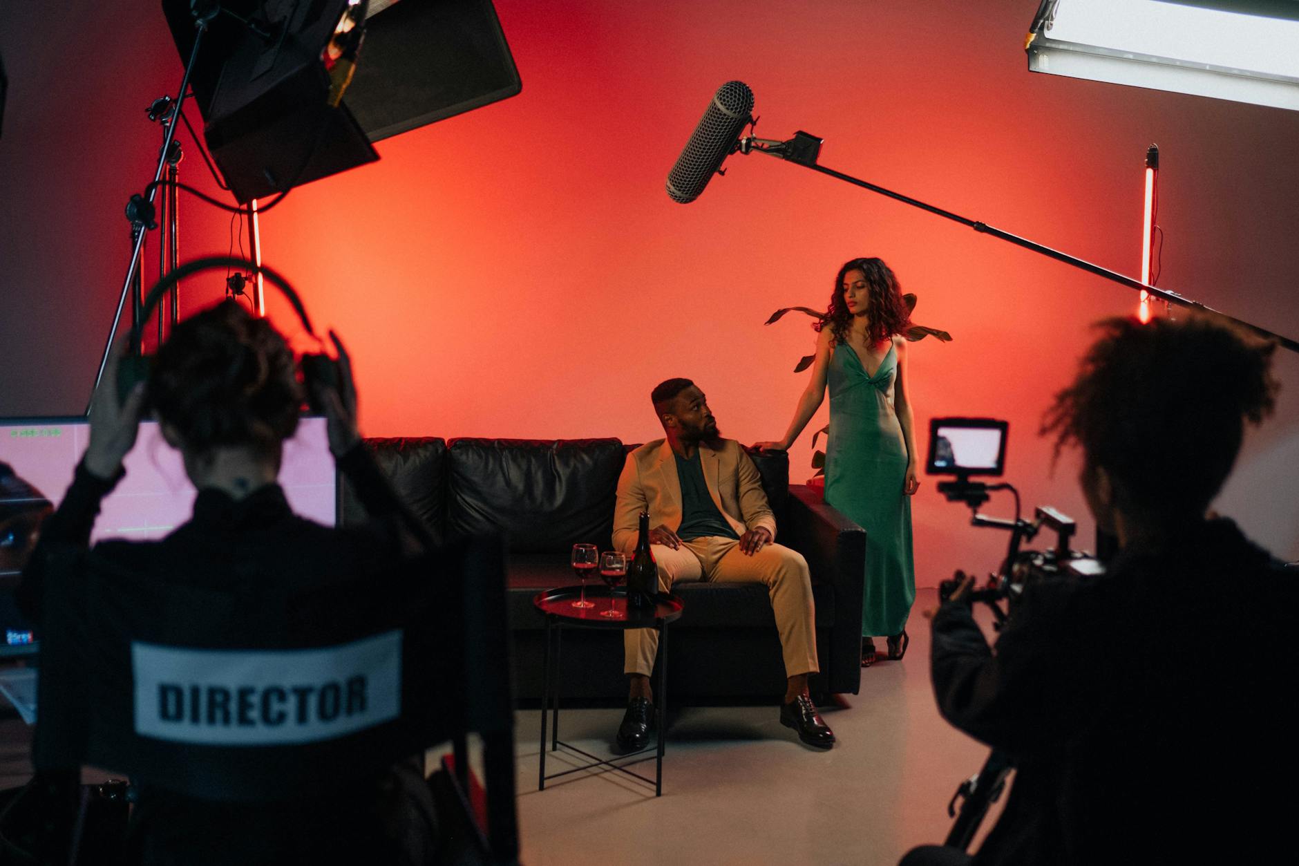 actor in green screen suit