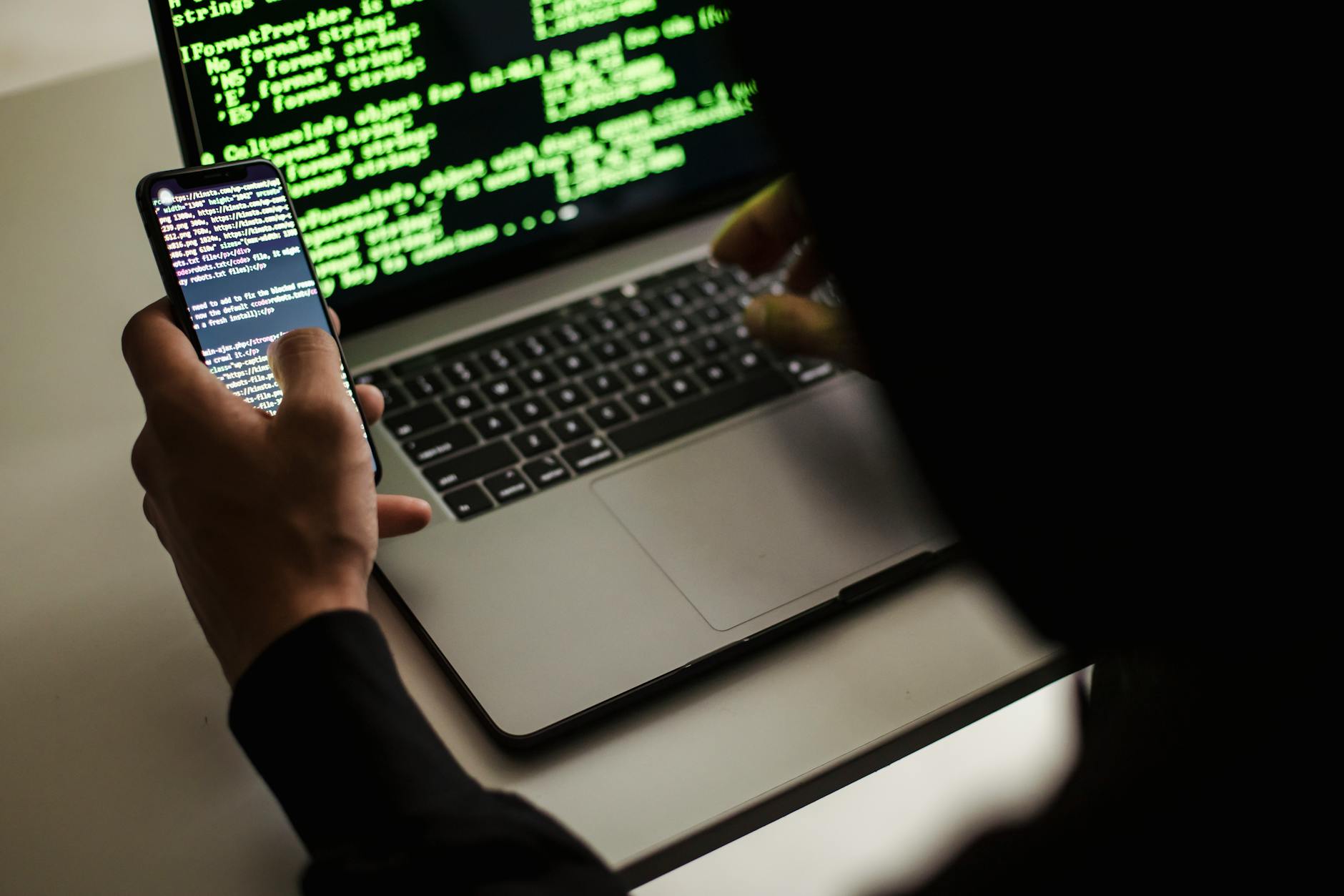 developer using laptop