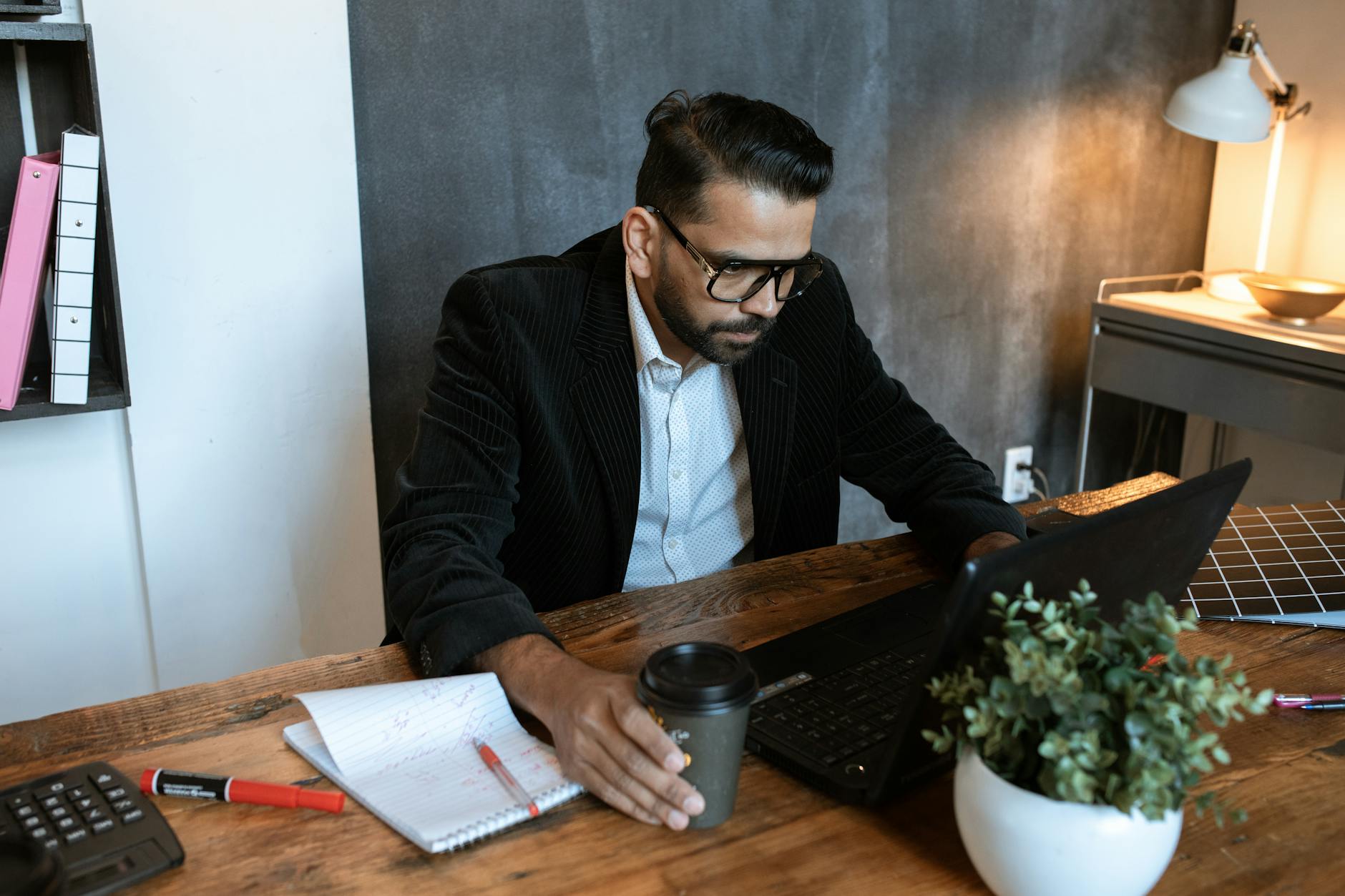entrepreneur working on laptop