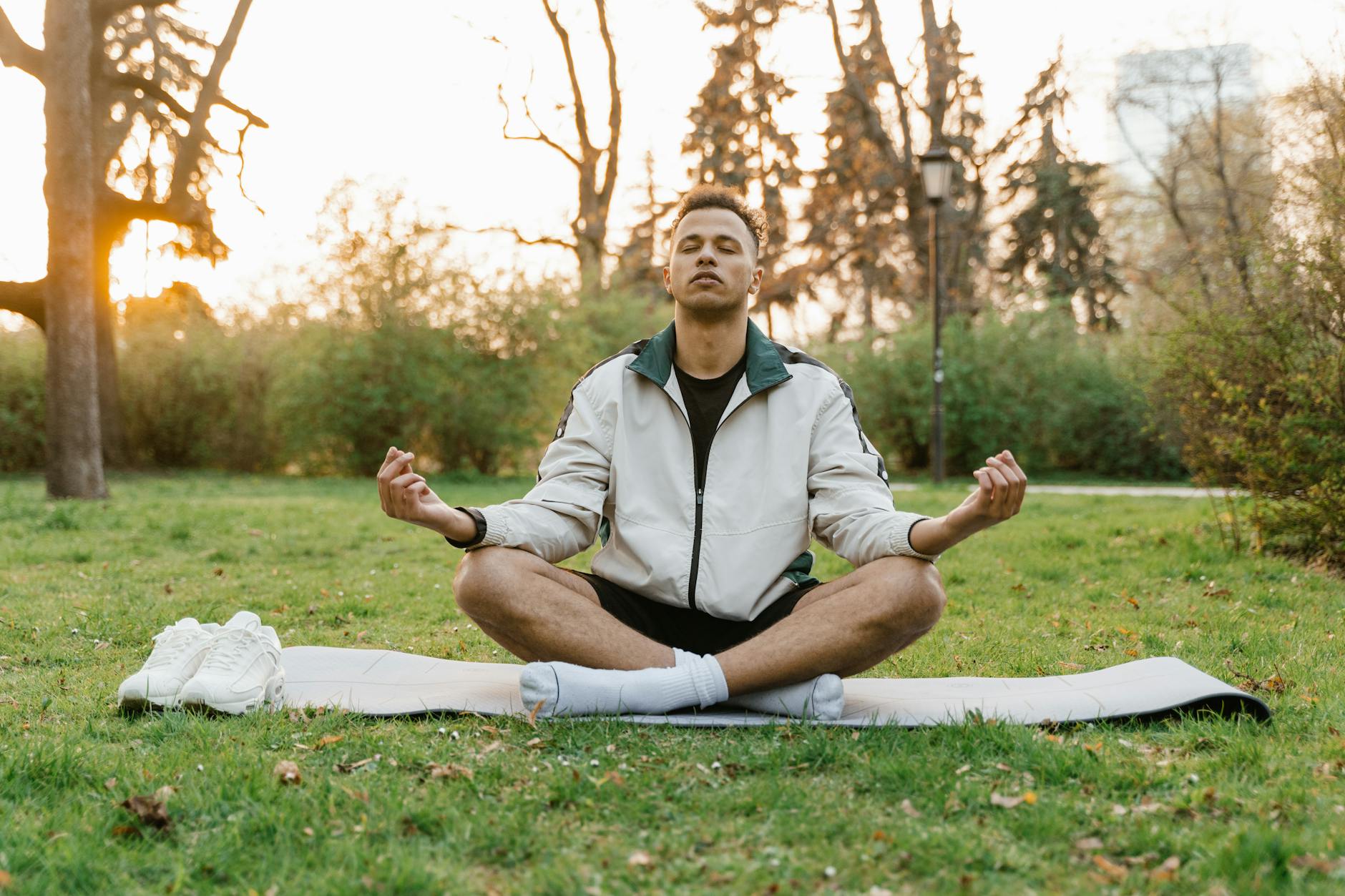 person meditating peacefully