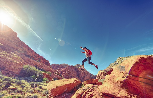 Illustration of a child jumping with glee, representing rambunctious energy (rambunctious nyt)