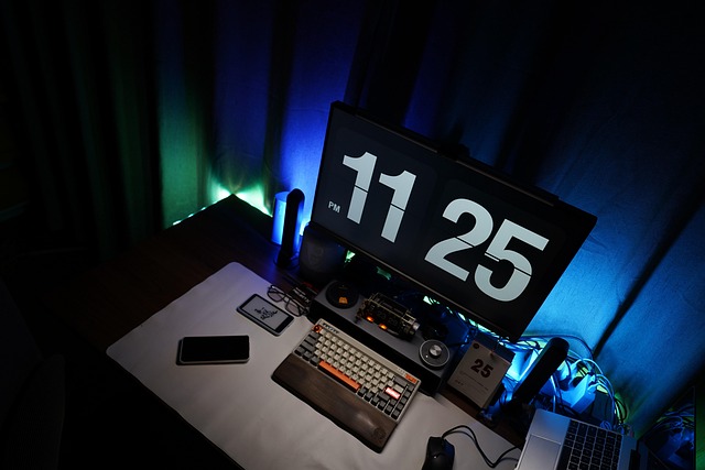 Desktop setup showing an old PC with an SSD and a clean Windows 11 installation