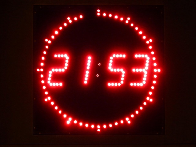 Digital clock displaying 6 PM, with an arrow pointing to a future time 8 hours later, which is 2 AM the next day (8 hours from now is what time)