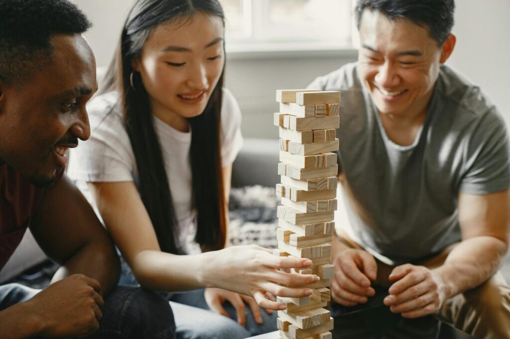 diverse group playing video games