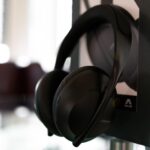 person wearing noise cancelling headphones