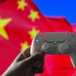 PS5 controller with game icons