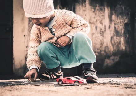 rambunctious child playing