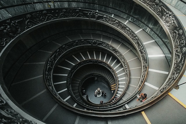 3D rendering of a staircase generated by a stair design tool